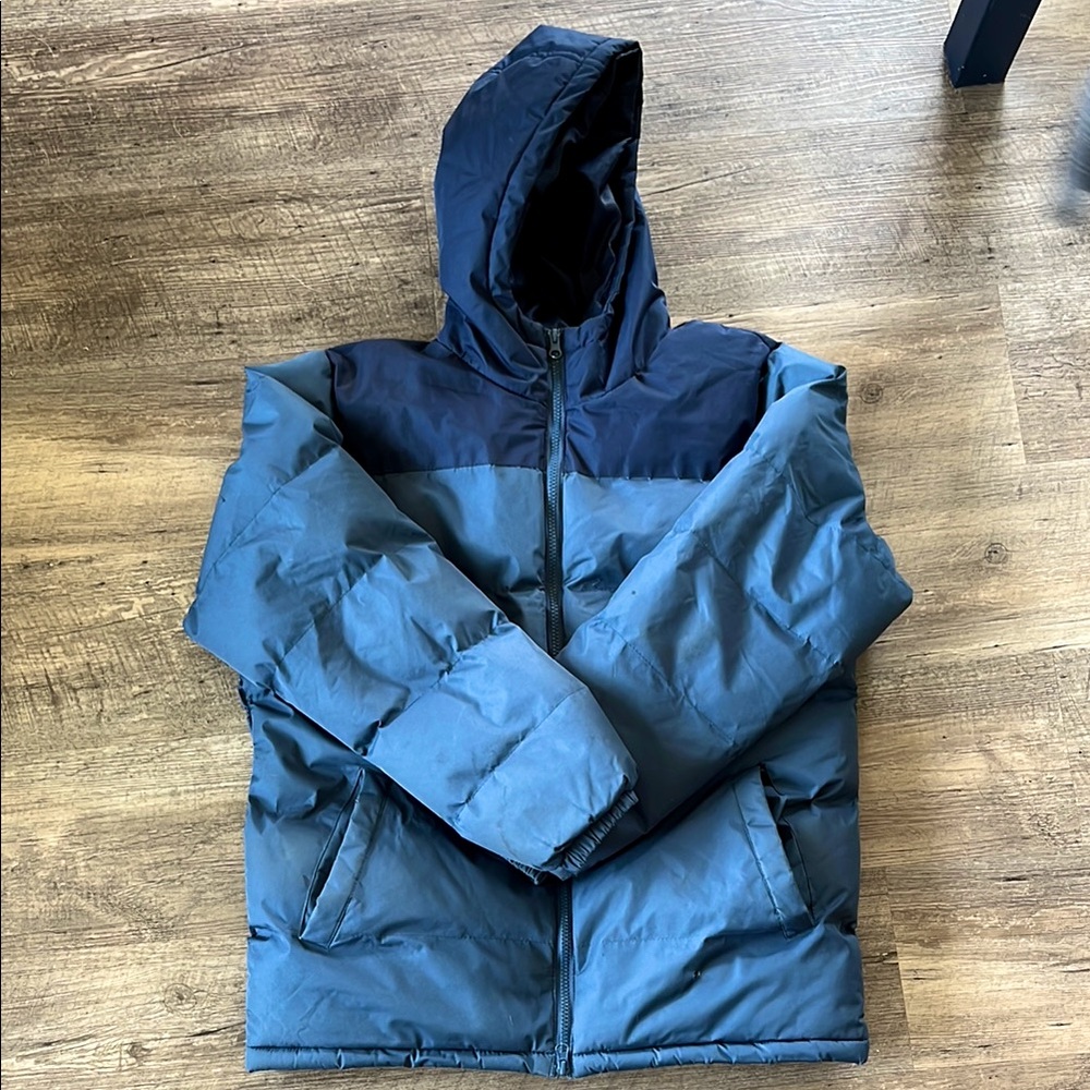 Unisex Blue Two-Toned Puffer Jacket
